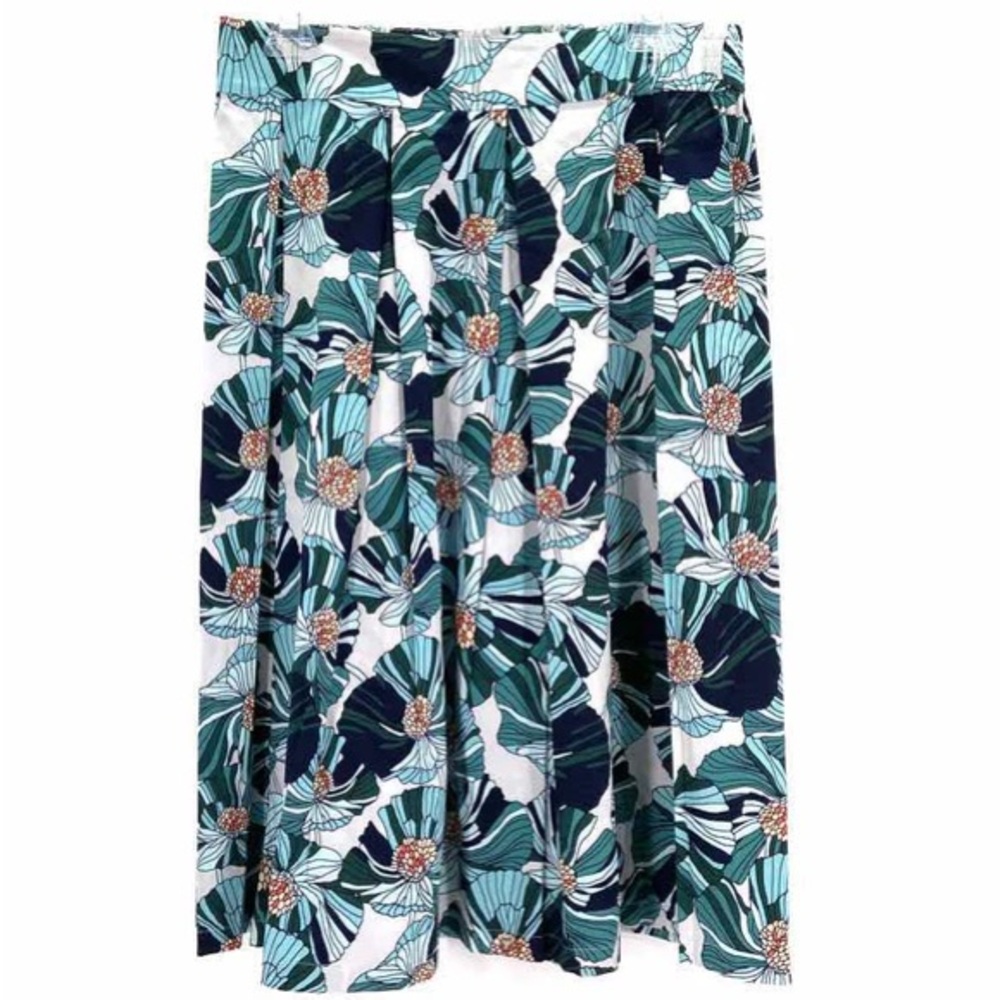Loft Tropical Floral Midi Skirt